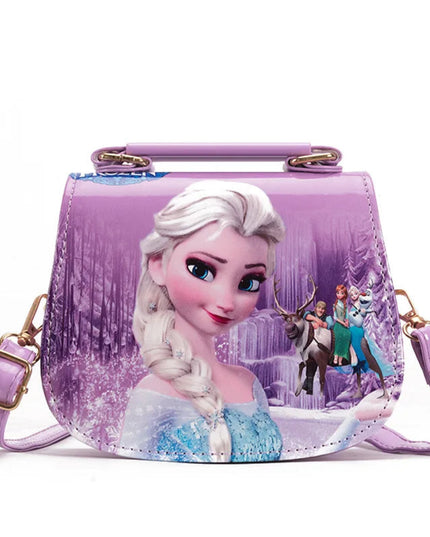 Disney princess cartoon pu messenger bag girl Frozen Elsa shoulder bag Sofia handbag kid fashion shopping bag gift