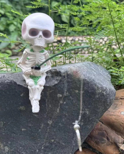 Spooky Halloween Skeleton Figurines with Fish Design - Perfect Halloween Decor for Your Home or Office Desk
