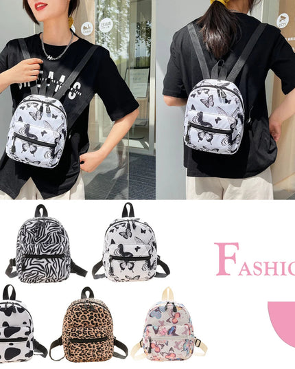 Women Mini Backpacks Nylon Female Bag Animal Printing Small Feminina Backpack School Bags For Teen Girls Knapsack Small Handbags