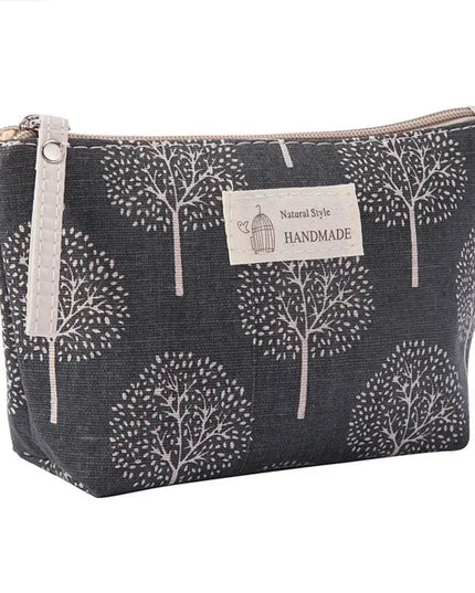 Fashion Printed Canvas Cosmetic Bag for Makeup Storage Travel Small Make Up Bags Organizer Women's Lipstick Bag