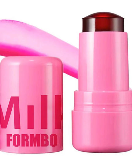 Milk Jelly Lipstick Blush Stick Moisturized Blusher Rouge Cream Shimmer Powder Blusher Stick Beauty Makeup for Women and Girls