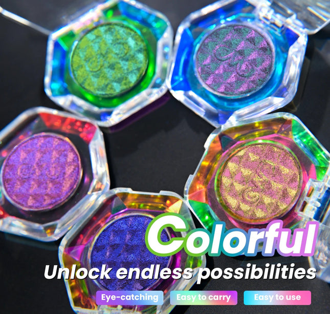 CHARMACY Multichrome Eyeshadow Palette 8 Colors Shimmer Waterproof Long-lasting Professional Eye Shadow Cosmetic Makeup