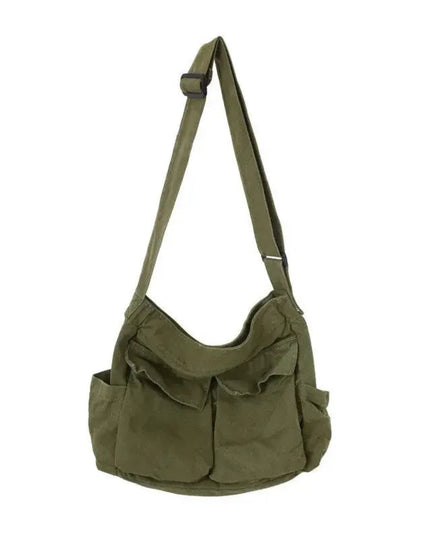 Women's School Messenger Bags For Women Shoulder Ladies Designer Handbag Solid Large Capacity Casual Canvas Shoulder Female Bags
