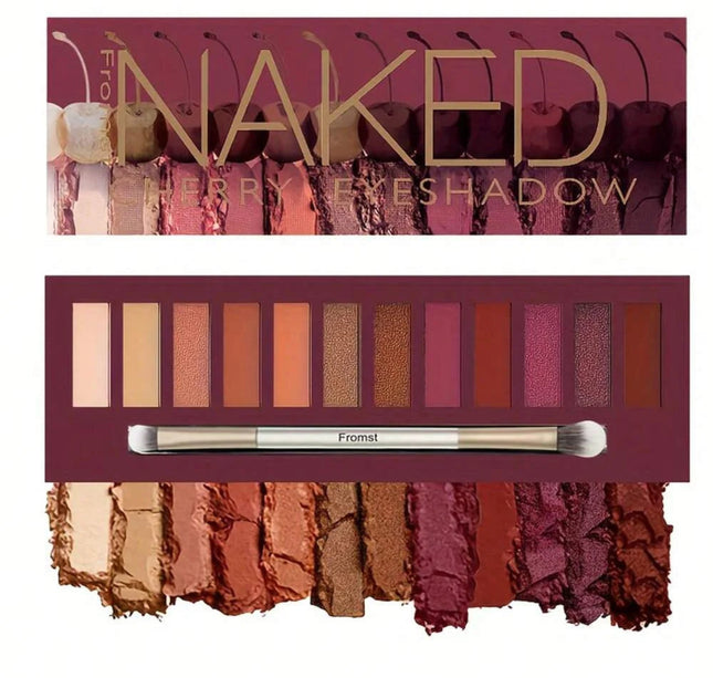 12-color eyeshadow palette, mirror packaging, pearlescent shimmer, stage makeup effect, long-lasting, easy to apply, waterproof