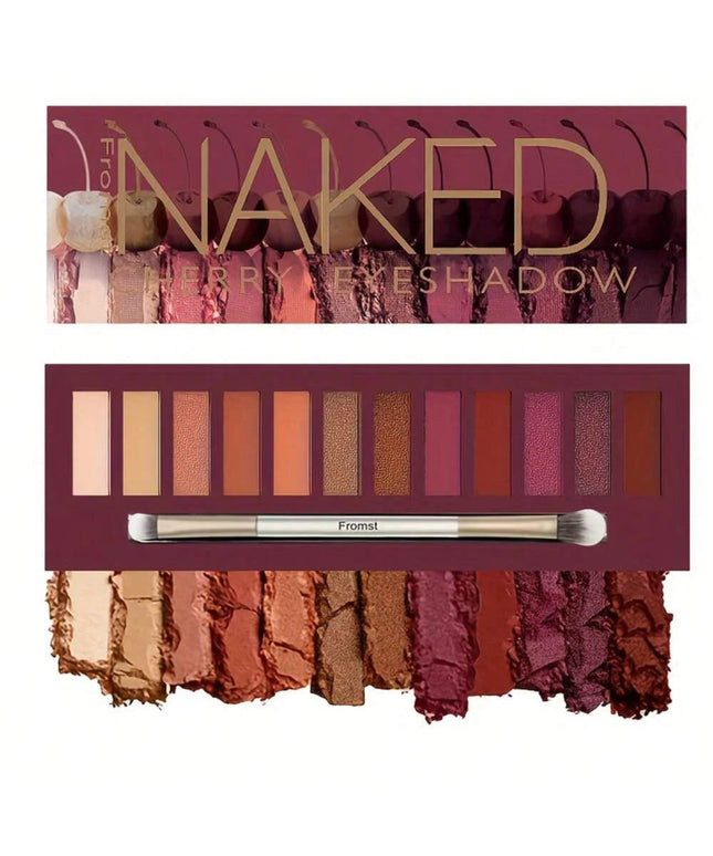 12-color eyeshadow palette, mirror packaging, pearlescent shimmer, stage makeup effect, long-lasting, easy to apply, waterproof