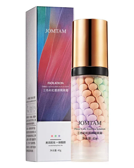 Face Makeup Primer Tri-color Cream Contour Color Isolation Waterproof Makeup Foundation Natural Makeup Base Cream 40g