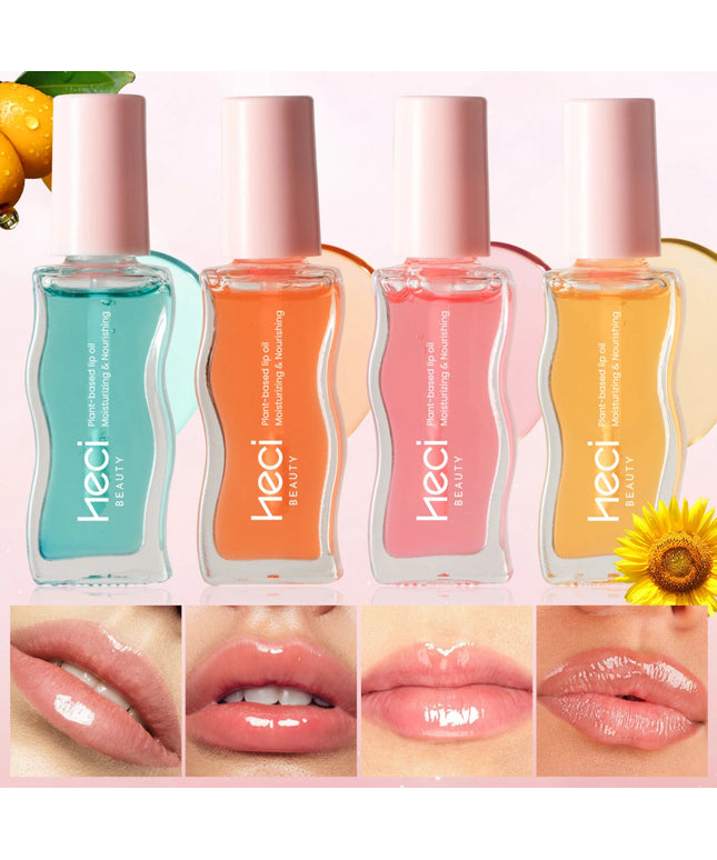 4pcs Fruity Tinted Lip Oil, Moisturizing Jelly Lip Gloss For Spring & Summer,Mirror Shine Glass-Look Lips Lip Makeup