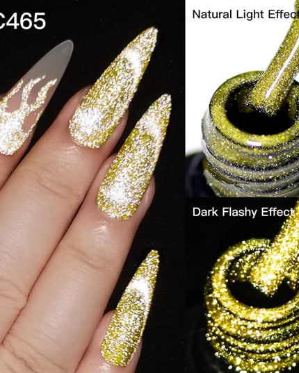 7ML Reflective Glitter Cat Magnetic Gel Nail Polish Fluorescent Neon Color Magnetic Gel Semi Permanent UV LED Varnish Nails Art