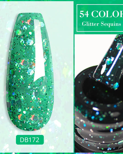7ml Snowflake Gel Nail Polish UV LED Semi Permanent Milky White Pink Glitter Snow Sequins Gel Nails Art Design Varnish Manicure