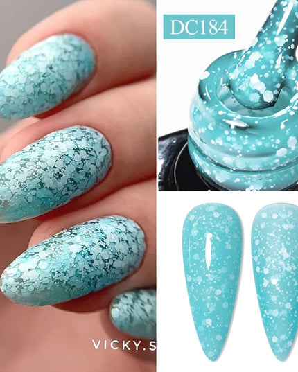 7ml Snowflake Gel Nail Polish UV LED Semi Permanent Milky White Pink Glitter Snow Sequins Gel Nails Art Design Varnish Manicure