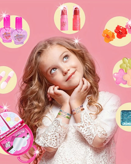 Princess Make Up Bag Play House Toy Girls, Eye Shadow Makeup Cosmetics Box, Birthday Christmas Gift for Kids Party Cosplay