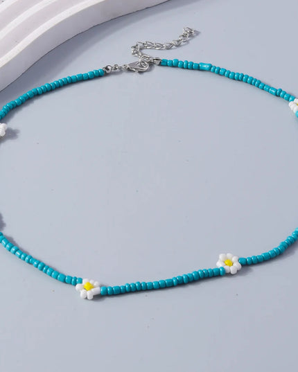 Aihua Bohemia Colorful Flower Seed Beads Necklace For Women Kids Friendship Necklace Summer Beach Party Jewelry Gifts