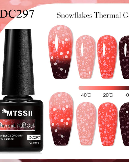 7ml Snowflake Gel Nail Polish UV LED Semi Permanent Milky White Pink Glitter Snow Sequins Gel Nails Art Design Varnish Manicure