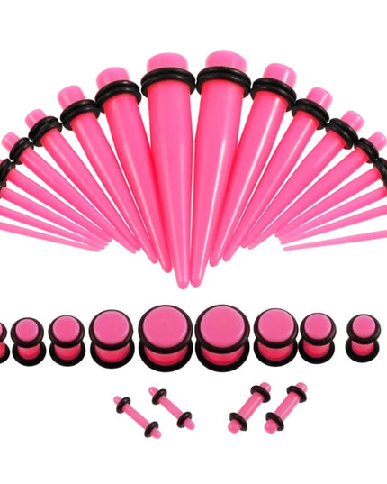 36pcs-54pcs 14G-00G Acrylic Ear Plugs and Tunnels Ear Gauges Stretching Kits Ear Dilations Piercing Body Jewelry
