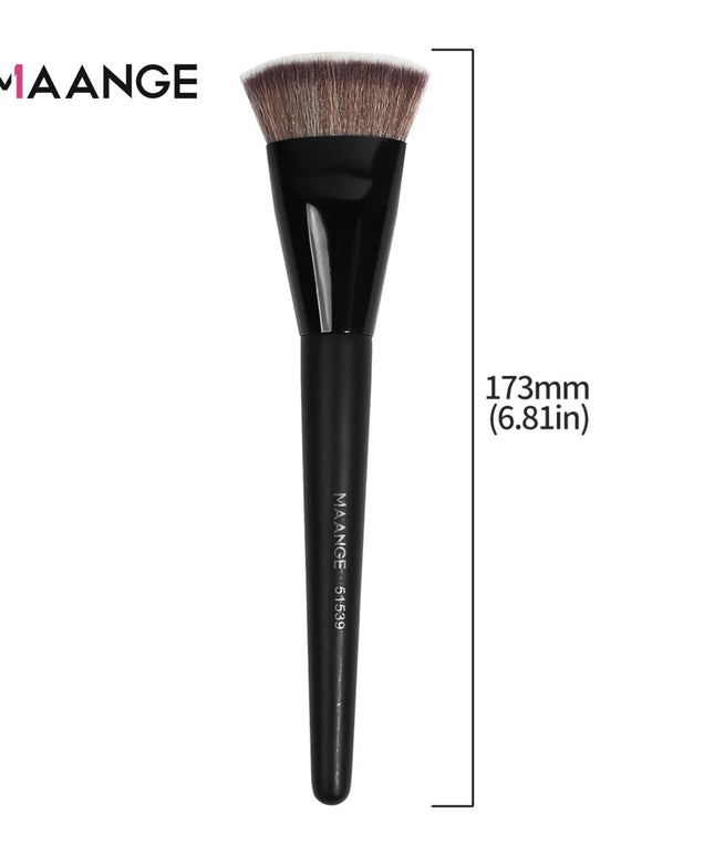 MAANGE Single Flat Round Tube Flat Head Foundation Brush With Box Powder Blush Concealer Makeup Brush Skin-friendly Makeup Tool