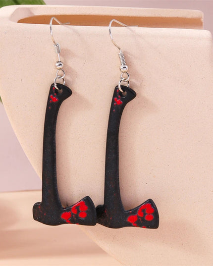 Punk Halloween Bloody Knife Drop Earrings Dagger Scissors Saw Dangle Hooks Earrings for Women Girls Night Party Jewelry Gifts