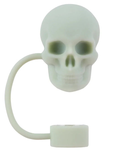 Silicone Cute Skull Straw Covers 10mm Skull Shape Straw Caps Reusable Halloween Skull Straw Toppers for Stanley 30&40 Oz Tumbler