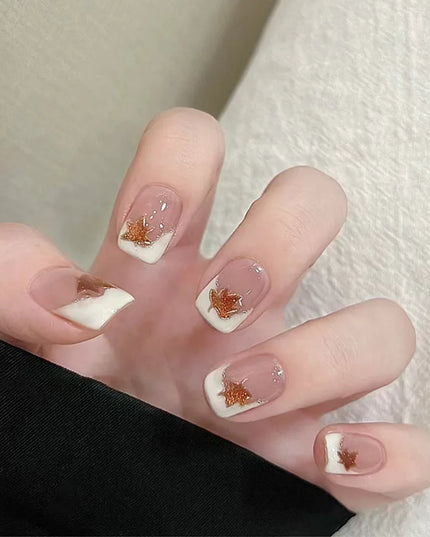 24pcs/set Medium long fake nails for women Spring summer flowers butterfly bee design faux ongles tips press on false nail art