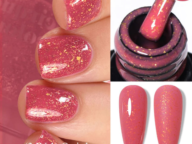 MEET ACROSS 7ml Quick Extension Gel Nail Polish Glitter Pink Gold Purple Milky White UV Gel Finger Prolong Varnish For Nails