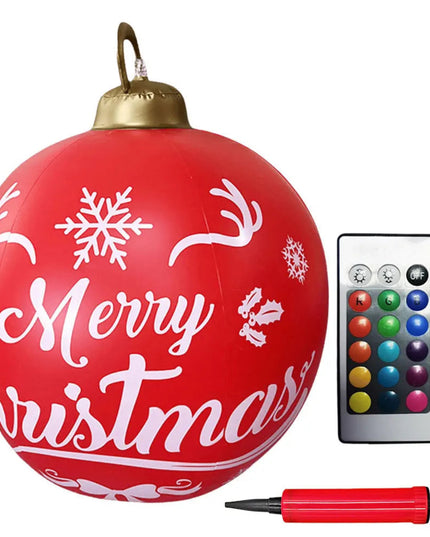 24 Inch Inflatable Christmas Balls New Years Christmas Ornaments with Lights PVC Giant Inflatable Christmas Balls Holiday Decor