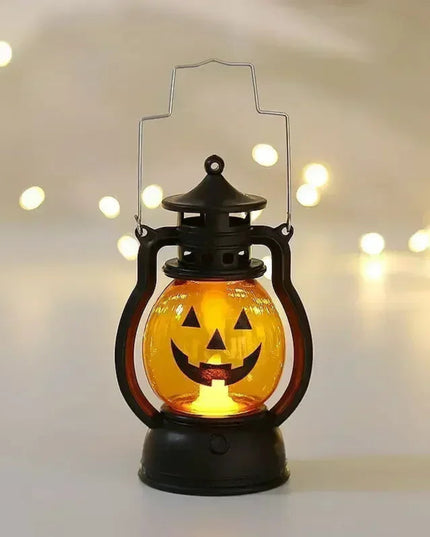 Mystical Halloween LED Lanterns Witch Castle Ghost Pumpkin Decor with Dangling Candle Lights Perfect Gift