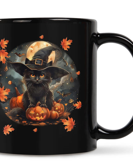 1PC, Cat Mug 11Oz ,Cat Pumpkin Coffee Mug Cat Lover Gifts For Women - Goth Mug Cat Gifts Goth Gifts For Women Men