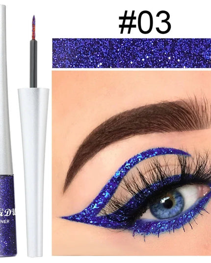 Glitter Liquid Eyeliner Pen Pearlescent Sequins Diamond Bright Shining Eyeliner Waterproof Lasting Eyeshadow Women Cosmetics 1pc