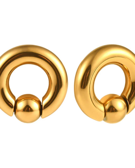 Vankula 2pcs Ear Plug Tunnels 316L Stainless Steel Piercing Captive Hoop Ear Gauges Weights for Flesh Piercing  Body Jewelry