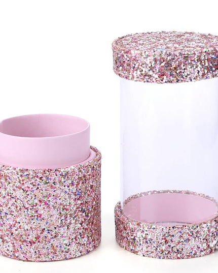 Sequins Makeup Brush Holder With Lid Visible Cosmetic Organizer Lipstick Eyebrow Pencil Holder Eye Shadow Storage Box