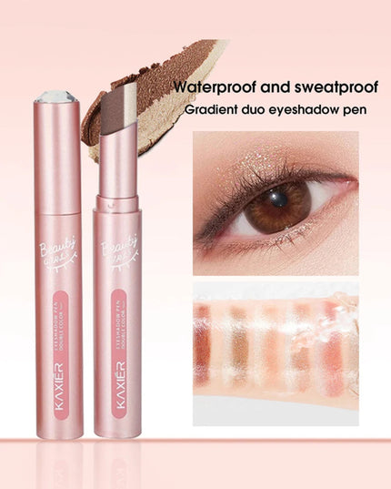 Gradient two-color eye shadow pen waterproof, sweat proof, not easy to smudge, pearlescent, fine shiny, lazy eye shadow s
