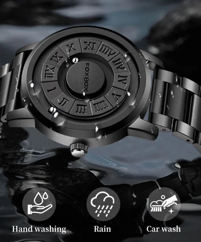 FOXBOX Military Waterproof Watch For Men LIGE Luxury Crolling Pointer Magnetic Force Watch Men Fashion Sport Quartz Chronograph