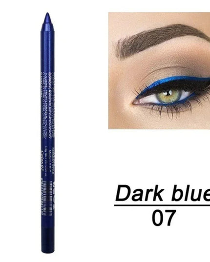 14-Color Eyeliner Pencil Long Lasting Smokey Punk Style Eye Liner Pen Waterproof High Pigmented Pearly Shimmer Eyeshadow Stick