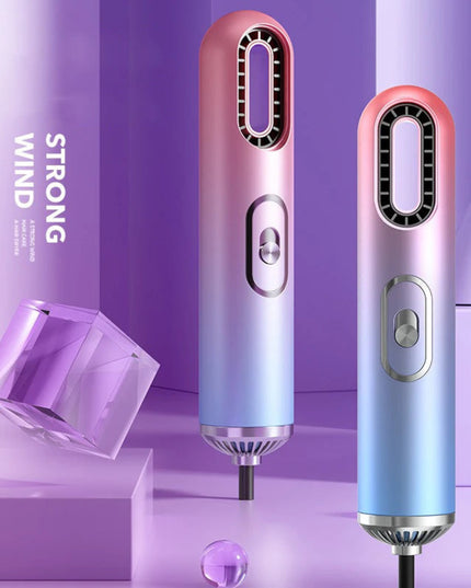 Mini 3-in-1 Electric Hair Dryer Curling Comb Hair Brush Volumizer Hair Straightener Manual Hair Dryer with Nozzle Styling Tool