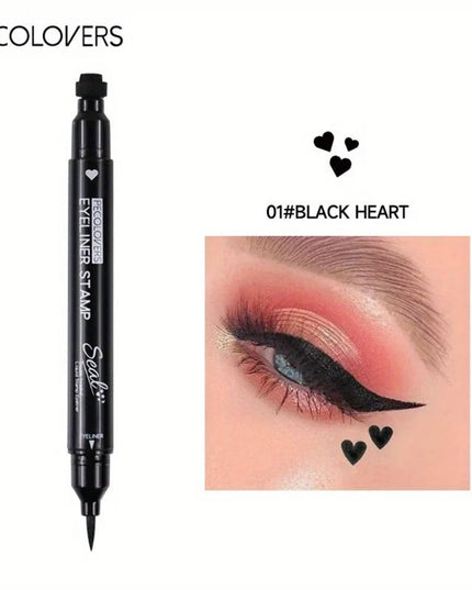 7 Styles Eyeliner Stamp Pen Red Black Liquid Eyeliner Pen Double-ended Lazy Eye Liner Pencil Fast Drying Waterproof Eye Makeup