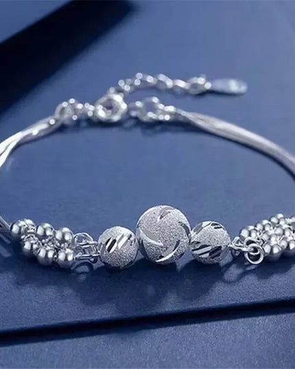 Luxury 925 Sterling Silver Bracelet for Woman Vintage Original Lucky Beads Ball Adjustable Bracelets Designer Jewelery Gifts