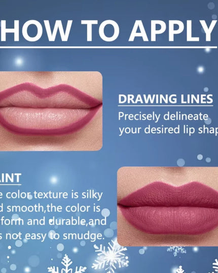 12 Pcs Matte lipliner Christmas Set Lipstick Pen for Women Makeup Hold lipliner Set Christmas Day Cosmetics