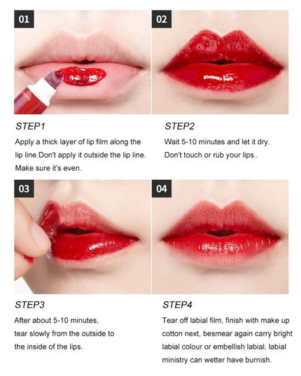 Magic 6 Colors Peel Liquid Lipstick Waterproof Lasting No Fading Lip Ink Tear Lip Gloss Tattoo Dyed Lip Glaze Lips Cosmetics