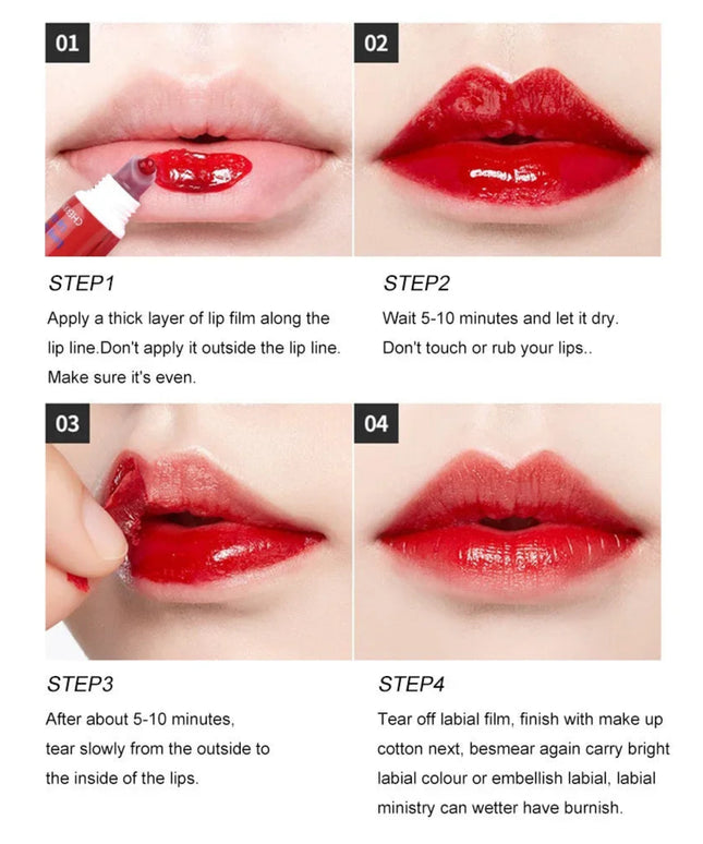 Magic 6 Colors Peel Liquid Lipstick Waterproof Lasting No Fading Lip Ink Tear Lip Gloss Tattoo Dyed Lip Glaze Lips Cosmetics