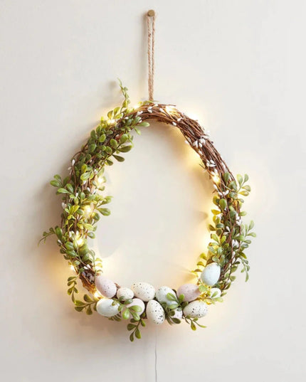 2026 Easter Garland Creative Easter Egg Element Wreath Window Door Garden Gate Decorative Hanging Holiday Party Decor Door Sign