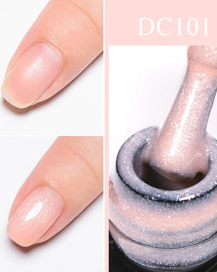 7ml Snowflake Gel Nail Polish UV LED Semi Permanent Milky White Pink Glitter Snow Sequins Gel Nails Art Design Varnish Manicure