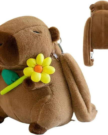Cute Capybara Plush Backpack for Children, Gift for Girls, Cute Backpack, Playful Accessory, Soft Texture Bag,Stuffed Animals