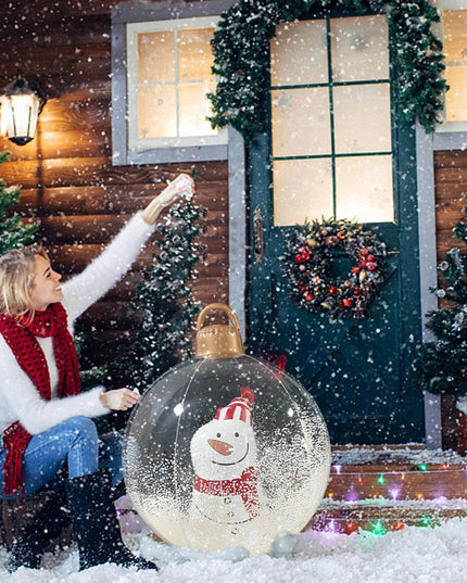 24 Inch Inflatable Christmas Balls New Years Christmas Ornaments with Lights PVC Giant Inflatable Christmas Balls Holiday Decor