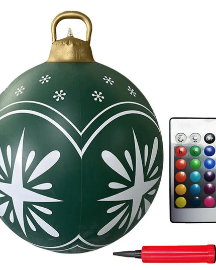 24 Inch Inflatable Christmas Balls New Years Christmas Ornaments with Lights PVC Giant Inflatable Christmas Balls Holiday Decor