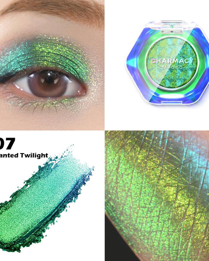 CHARMACY Multichrome Eyeshadow Palette 8 Colors Shimmer Waterproof Long-lasting Professional Eye Shadow Cosmetic Makeup