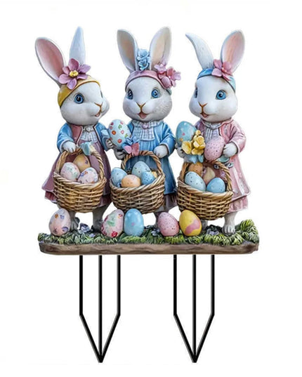 Easter Acrylic Yard Ornaments Multi-Function Courtyard Statue Waterproof Patio Sculpture