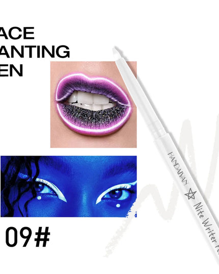 Fluorescent UV Light Neon Eyeliner Pen Waterproof Yellow Purple Orange Color Gel Eye Liner Pencil Eyes Make Up Cosmetics Tool
