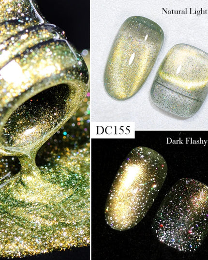 Mtssii 7ml 9D Neon Rainbow Glass Cat Magnetic Gel Nail Polish Double Light Sparkling Glitter Soak Off Varnis Semi Permanent Nail