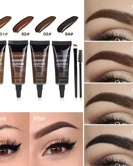 Natural 6 Colors Liquid Dyeing Eyebrow Cream Set Waterproof Durable Brown Tint Eyebrow Henna Mascara Eyebrows Paint Makeup