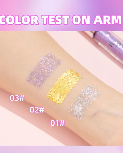 QIBEST 3 Colors Diamond Glitter Mascara Long Lasting Makeup 3D Volume Eyelashes Curling Shimmer Mascara Eye Lash Female Cosmetic