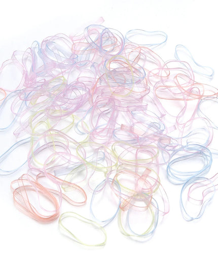 500Pcs Colorful Small Disposable Hair Bands Scrunchie Girls Elastic Rubber Band Ponytail Holder Hair Accessories Hair Ties